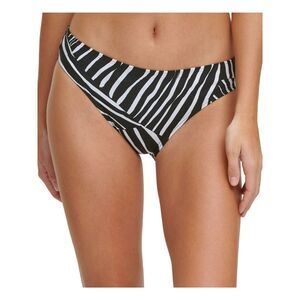 DKNY Women's Black Stretch Scoop Lined Classic Bikini Swimsuit Bottom XL